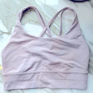 Lululemon Size 6 Long Line Energy Sports Bra Beautiful Pale Pink